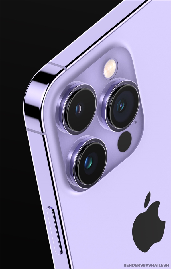苹果iPhone 14 Pro紫色渲染图曝光：辨识度拉满