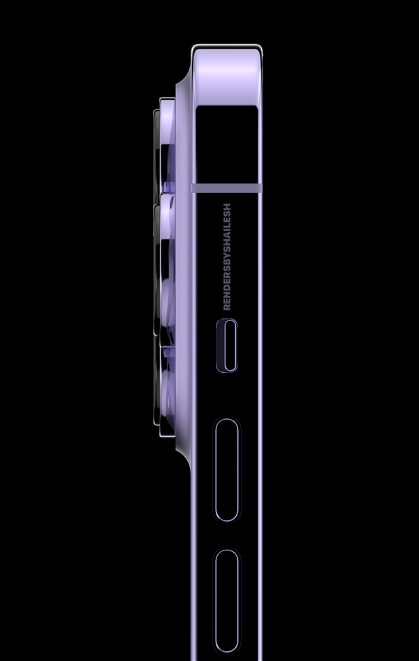 苹果iPhone 14 Pro紫色渲染图曝光：辨识度拉满