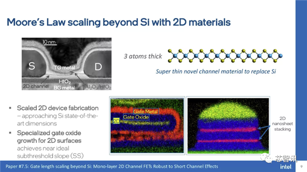为万亿晶体管芯片铺路 英特尔展示有3个原子厚的2D新材料！
