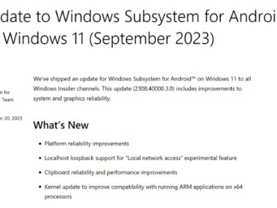 Windows 11安卓子系统迎来重要更新，改善用户体验