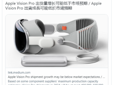 Vision Pro头显：市场需求不及预期，苹果或需重新定价