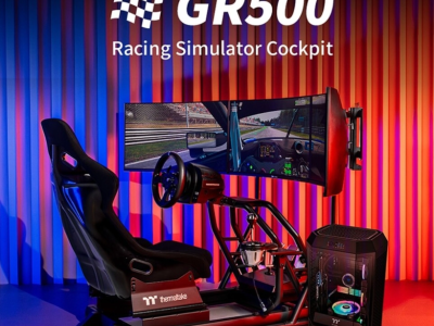 曜越发布GR500赛车模拟驾驶舱：三屏显示与炫酷RGB底座