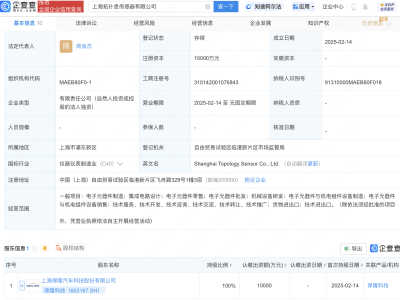 保隆科技斥资亿元，新成立拓扑思传感器公司布局电子元件领域
