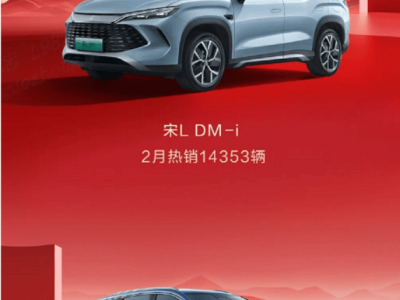 比亚迪宋家族2月热销12万台，新能源SUV市场再夺冠！