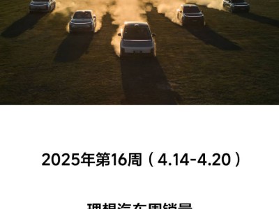理想汽车周销量再创新高，第16周卖出0.88万辆！
