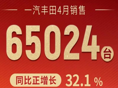 一汽丰田4月销量大增32%！高端车型与电动车型表现抢眼