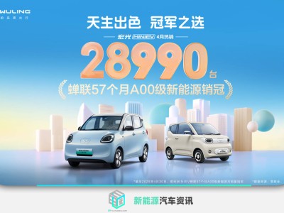 宏光MINIEV再夺冠！4月热销近三万台，代步新宠持续领跑A00级市场
