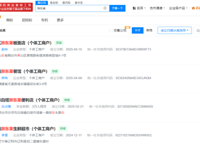 胖南来胖西来胖北来商标遭抢注  多家新成立店铺叫胖东莱