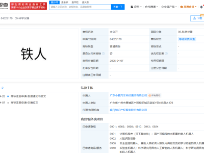 小鹏汽车布局新领域，“铁人”商标引猜想