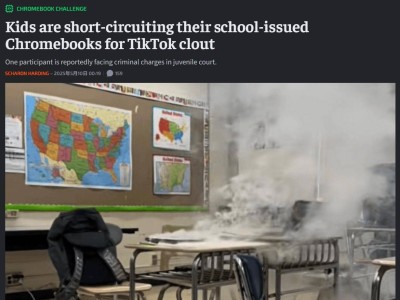 美学生流行“Chromebook挑战”致设备起火，TikTok紧急干预