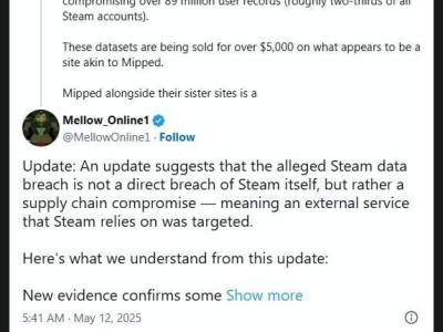 Steam账户信息疑遭泄露，8900万用户游戏库安全岌岌可危？