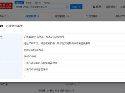 保时捷中国因虚假促销被处罚 保时捷中国虚假折价被罚5万元
