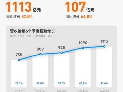 小米2025年Q1财报亮点：营收大增47%至1113亿，净利润首破百亿大关