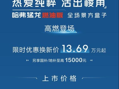 哈弗猛龙燃油四驱版来袭，2.0T+9DCT动力组合，越野性能再升级！