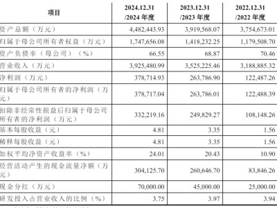 中策橡胶上市募资41亿，市值达434亿，2024年慷慨分红7亿！