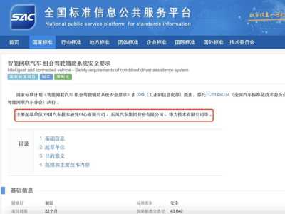 东风汽车领航！唯一整车企参与智能网联汽车驾驶辅助安全国标制定
