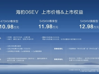 比亚迪海豹06EV上市，10.98万起挑战小鹏M03，配置豪华续航强