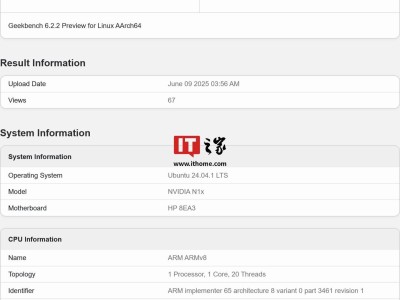 英伟达N1x处理器现身Geekbench，惠普主板搭载测试曝光
