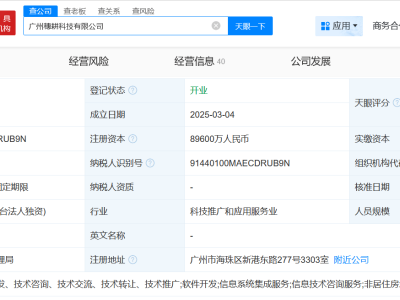 抖音集团全资科技公司穗耕科技注册资本大增近67%