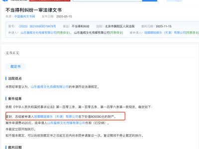 哇唧唧哇公司遭遇财产冻结风波