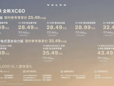 沃尔沃全新XC60上市，安全智能双升级，燃油插混版限时尊享价公布