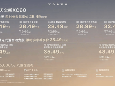 沃尔沃XC60新款驾到：动力升级，细节优化，25.49万起售