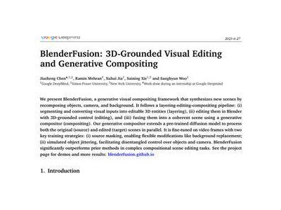 谷歌DeepMind推出BlenderFusion：将2D图片变为可编辑3D场景