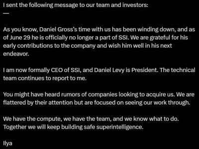 Ilya Sutskever接任CEO：Meta挖角SSI联创，超级智能前路如何？