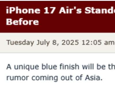 iPhone 17 Air新配色曝光：淡雅浅蓝，预计2025年秋上市