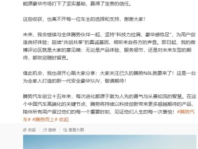 比亚迪李慧上任腾势总经理后首发长文