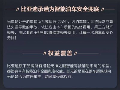 比亚迪“天神之眼”系统OTA升级，智能泊车事故官方直接担责