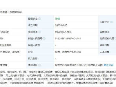 华能国际联手海力风电等巨头，9.9亿成立新能源公司