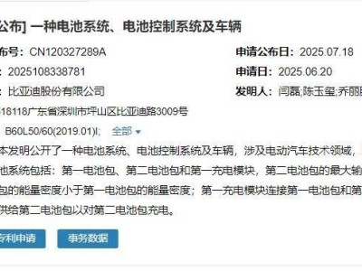 比亚迪新专利：电池包尺寸不变，续航却能大幅提升