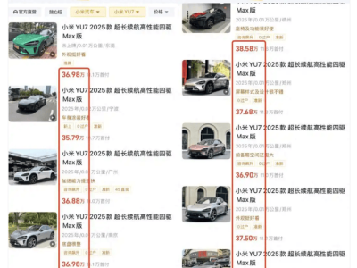 小米YU7新车交付后二手市场火爆，加价转售成常态