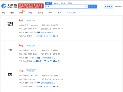 年轮商标已被申请注册