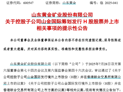 山金国际踏上新征程，拟香港联交所主板上市深化全球化战略