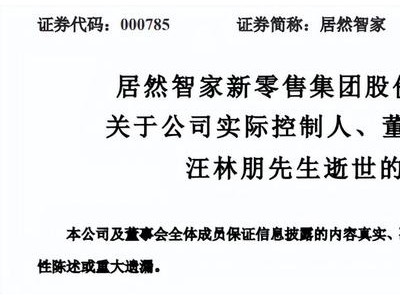 居然智家董事长汪林朋离世，百亿债务与七千员工未来何去何从？