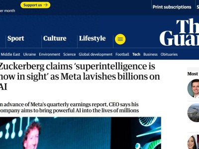 Meta新愿景：扎克伯格要让“超级智能”走进千家万户