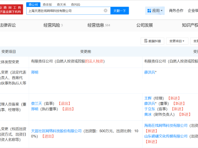 天涯创始人邢明卸任旗下网络科技公司法人，股东结构大幅调整