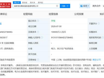 国家电投集团新动作！国际能源公司正式成立，注册资本高达10亿