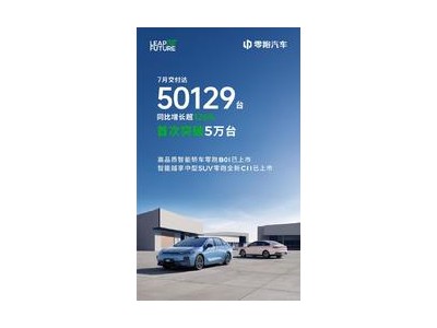 零跑汽车7月销量创新高，全系交付量首次迈过5万台大关