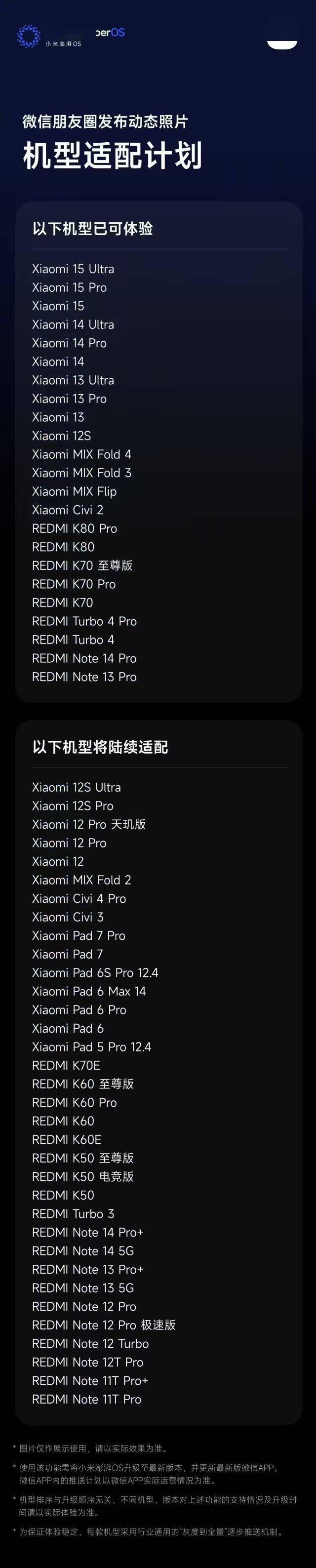 小米用户体验微信朋友圈实况照片功能