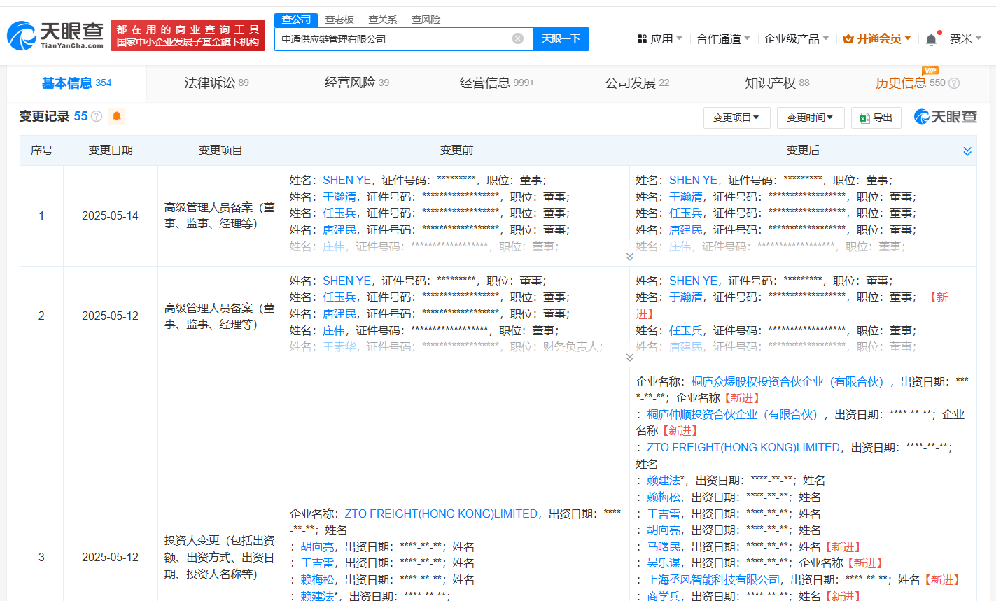 中通供应链管理公司增资至23.2亿 增幅约13%