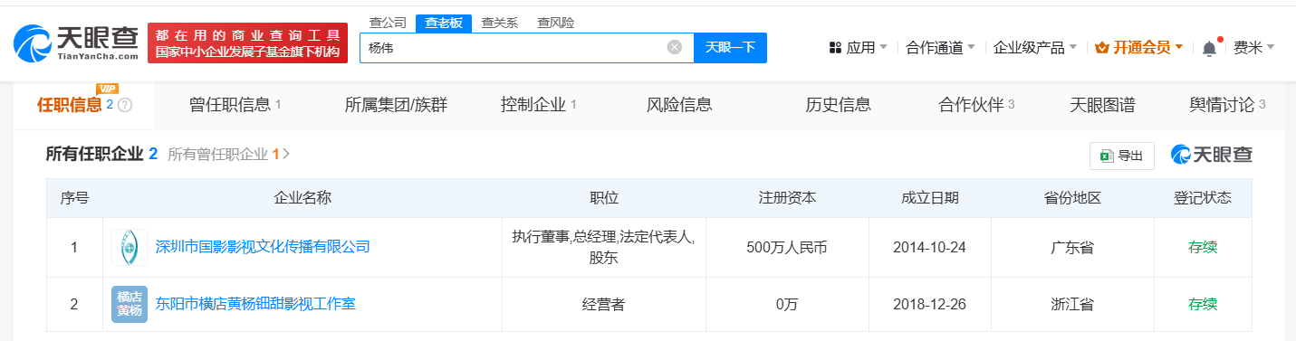 黄杨钿甜爸爸近日退出名下一公司 揭秘黄杨钿甜爸爸商业版图