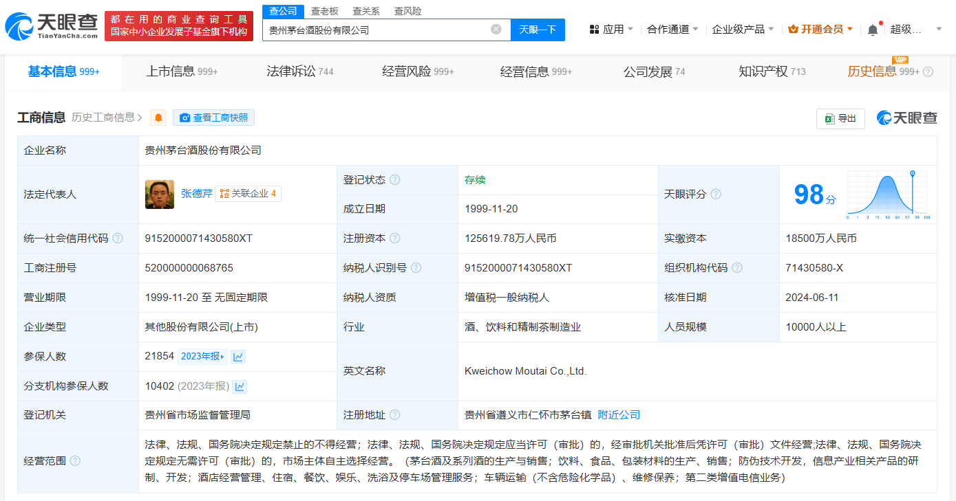 贵州茅台欠税1.4万被公告
