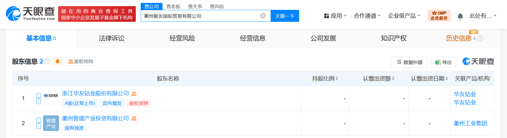华友钴业等在衢州成立国际贸易公司 注册资本2亿