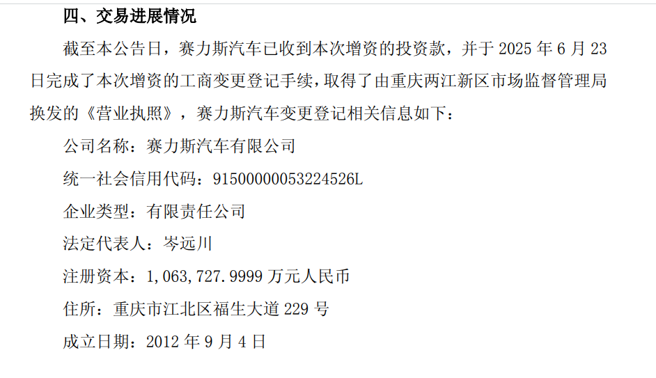 赛力斯汽车有限公司发展历程