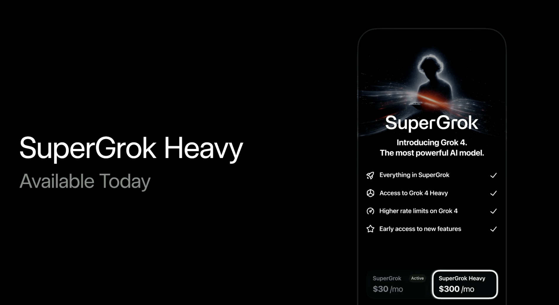 每月300美元的Super Grok Heavy正式推出