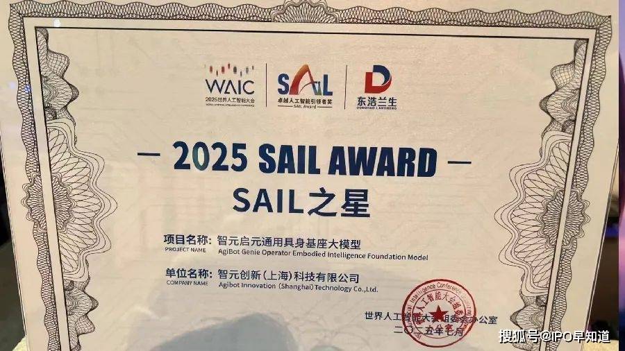 智元机器人荣获SAIL之星奖