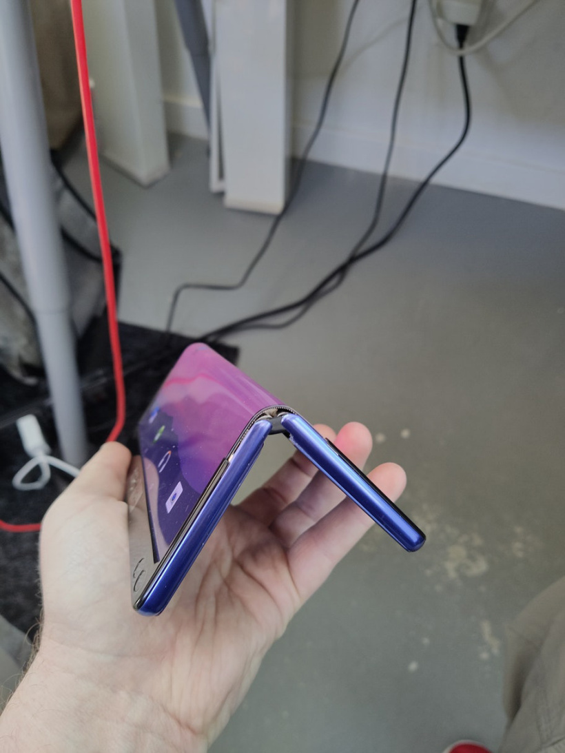 TCL's 360-degree Ultra Flex folded with the screen on the outside.